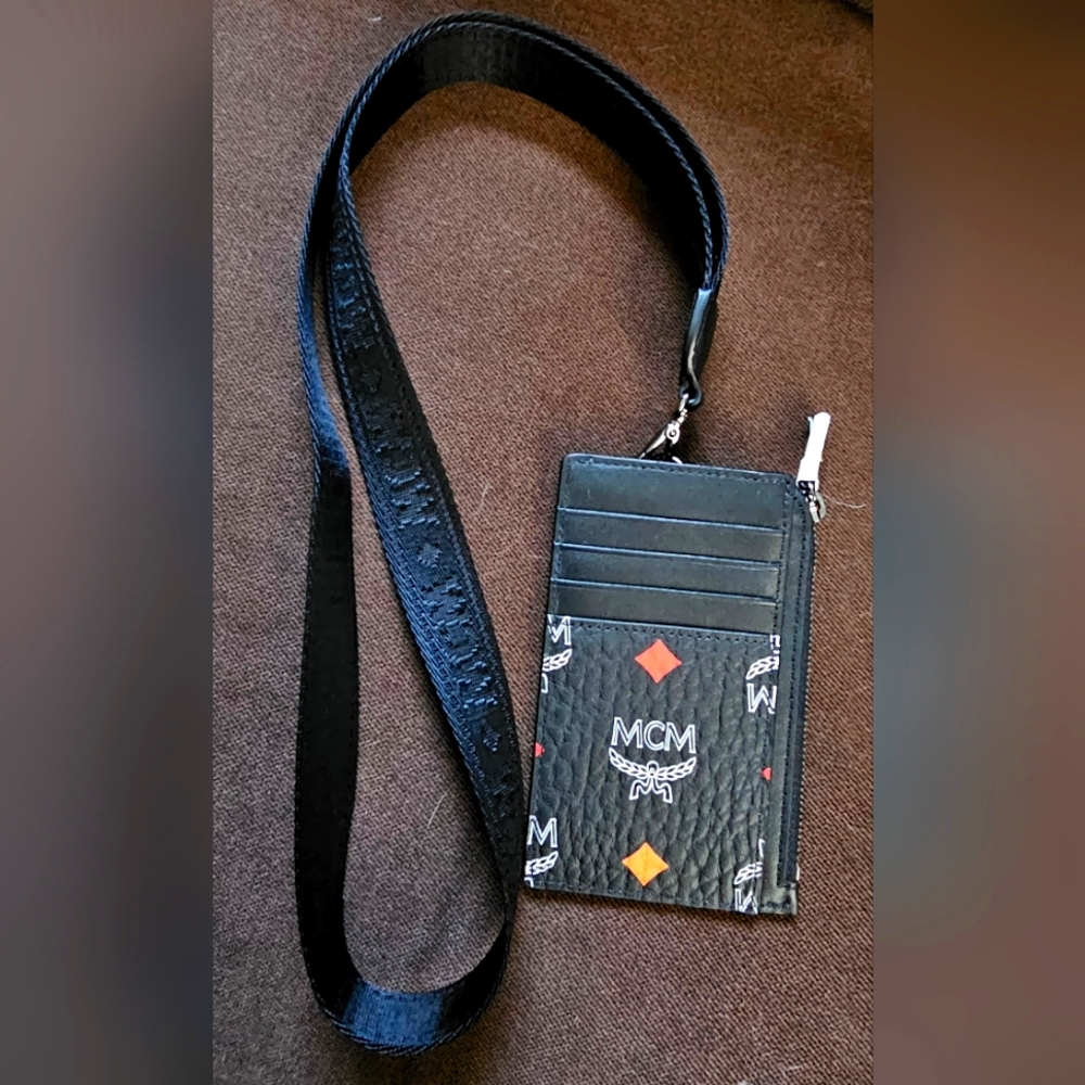 Authentic MCM Card Holder with Lanyard Strap